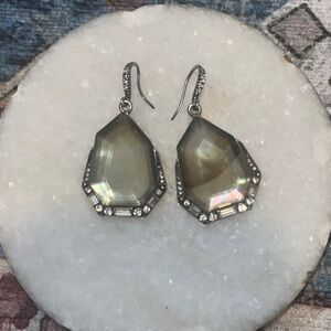Elegant Silver and Gray Crystal Drop Earrings